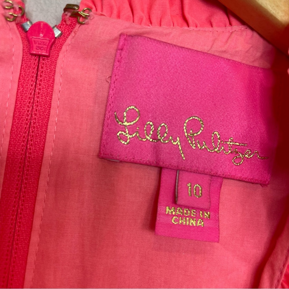 Lilly Pulitzer Elina Stretch Ruffle Dress in Coral Spritz - Picture 8 of 10